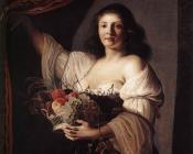 克利斯蒂安 凡 柯文伯格 : Woman with a Basket of Fruit